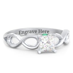 1/2 ct. Princess Gemstone Infinity Peek-A-Boo Engagement Ring