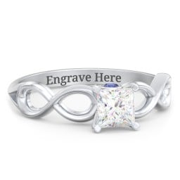1/2 ct. Princess Gemstone Infinity Peek-A-Boo Engagement Ring