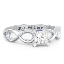 1/2 ct. Princess Gemstone Infinity Peek-A-Boo Engagement Ring