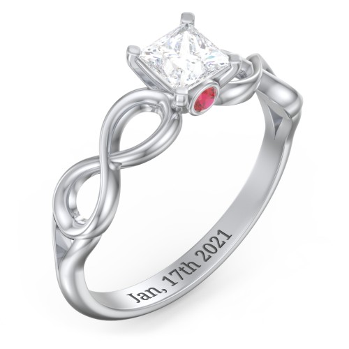 1/2 ct. Princess Gemstone Infinity Peek-A-Boo Engagement Ring
