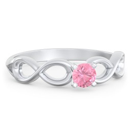 1/4 ct. Round Gemstone Infinity Engagement Ring