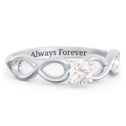 1/4 ct. Round Gemstone Infinity Engagement Ring in 925 Sterling Silver with Cubic Zirconia