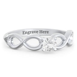 1/4 ct. Round Gemstone Infinity Engagement Ring