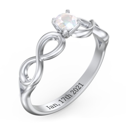 1/4 ct. Round Gemstone Infinity Engagement Ring