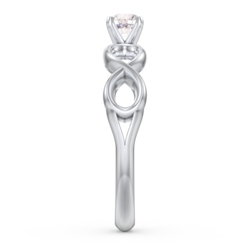 1/4 ct. Round Gemstone Infinity Engagement Ring – Sterling Silver with Cubic Zirconia