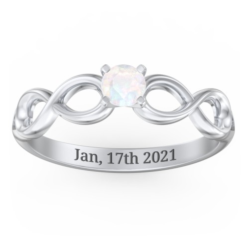 1/4 ct. Round Gemstone Infinity Engagement Ring