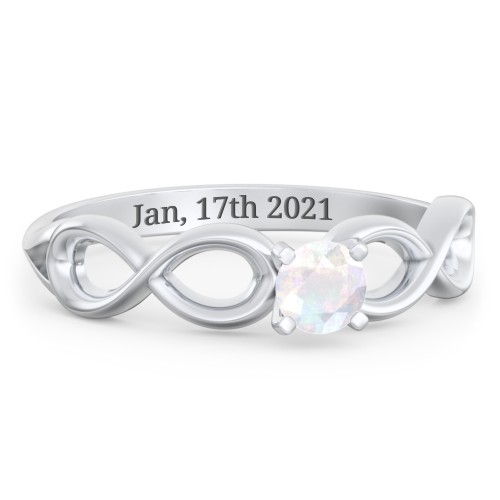 1/4 ct. Round Gemstone Infinity Engagement Ring