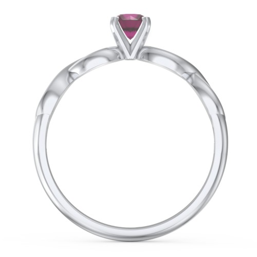 1/4 ct. Round Gemstone Infinity Engagement Ring – Sterling Silver with Ruby