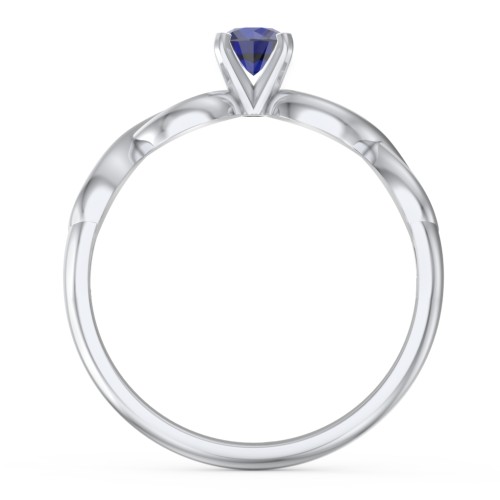 1/4 ct. Round Gemstone Infinity Engagement Ring – Sterling Silver with Blue Sapphire