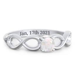 1/4 ct. Round Gemstone Infinity Peek-A-Boo Engagement Ring