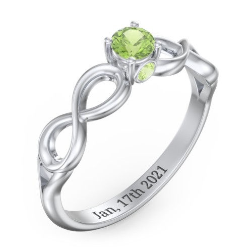 1/4 ct. Round Gemstone Infinity Peek-A-Boo Engagement Ring