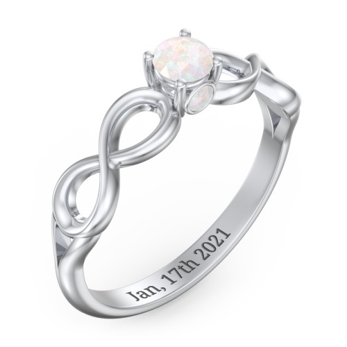 1/4 ct. Round Gemstone Infinity Peek-A-Boo Engagement Ring