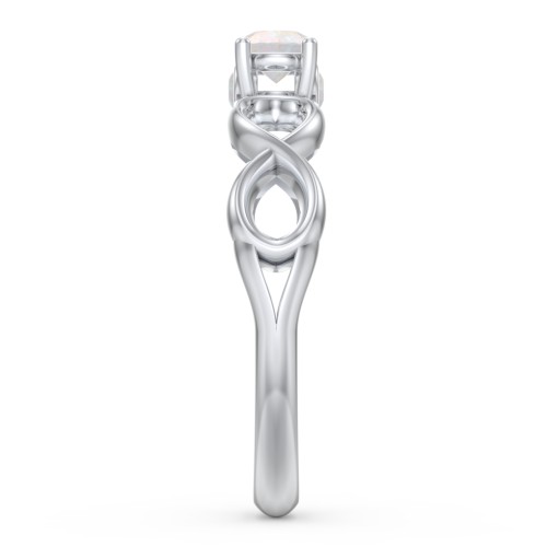 1/4 ct. Round Gemstone Infinity Peek-A-Boo Engagement Ring