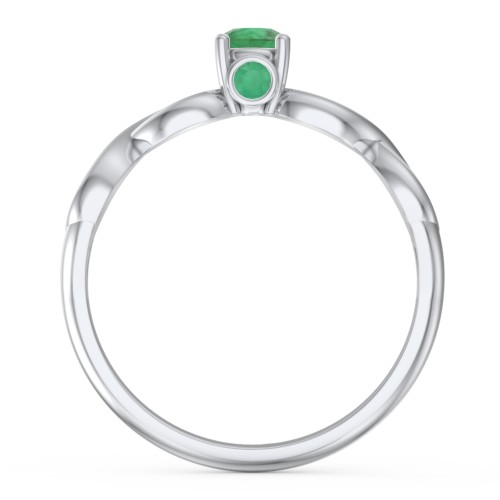 1/4 ct. Round Gemstone Infinity Peek-A-Boo Engagement Ring – Sterling Silver with Emerald