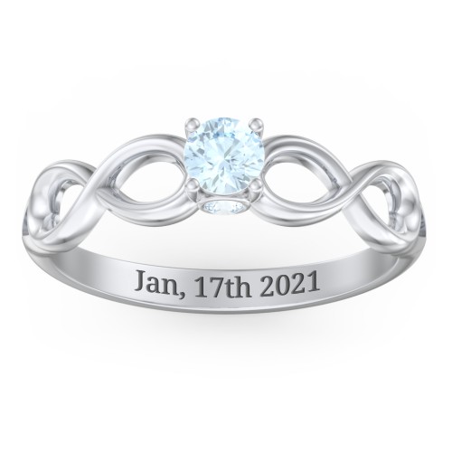 1/4 ct. Round Gemstone Infinity Peek-A-Boo Engagement Ring