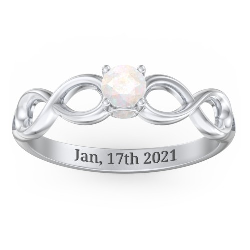 1/4 ct. Round Gemstone Infinity Peek-A-Boo Engagement Ring
