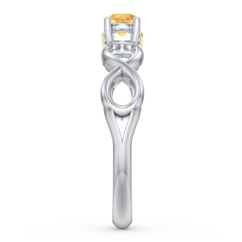 1/4 ct. Round Gemstone Infinity Peek-A-Boo Engagement Ring – Sterling Silver with Citrine