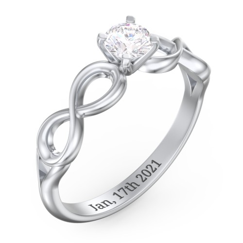 1/3 ct. Round Gemstone Infinity Engagement Ring