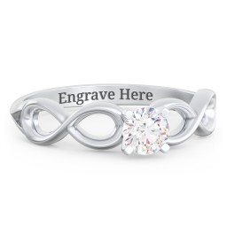 1/3 ct. Round Gemstone Infinity Engagement Ring in 925 Sterling Silver with White Premium Zirconia