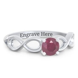 1/2 ct. Round Gemstone Infinity Engagement Ring