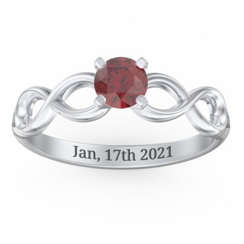 1/2 ct. Round Gemstone Infinity Engagement Ring