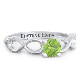 1/2 ct. Round Gemstone Infinity Engagement Ring in 925 Sterling Silver with Peridot