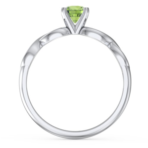 1/2 ct. Round Gemstone Infinity Engagement Ring – Sterling Silver with Peridot
