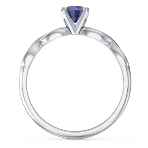 1/2 ct. Round Gemstone Infinity Engagement Ring – Sterling Silver with Blue Sapphire