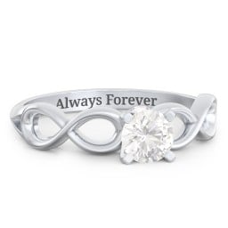 1/2 ct. Round Gemstone Infinity Peek-A-Boo Engagement Ring