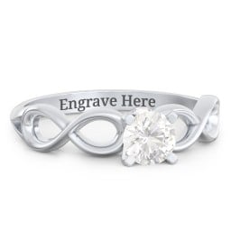 1/2 ct. Round Gemstone Infinity Peek-A-Boo Engagement Ring