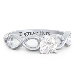 1/2 ct. Round Gemstone Infinity Peek-A-Boo Engagement Ring in 925 Sterling Silver with Cubic Zirconia
