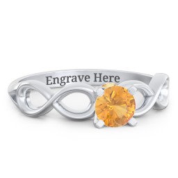 1/2 ct. Round Gemstone Infinity Peek-A-Boo Engagement Ring