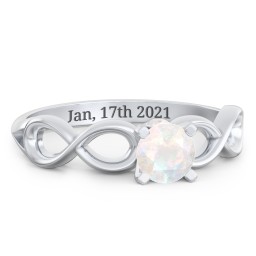 1/2 ct. Round Gemstone Infinity Peek-A-Boo Engagement Ring