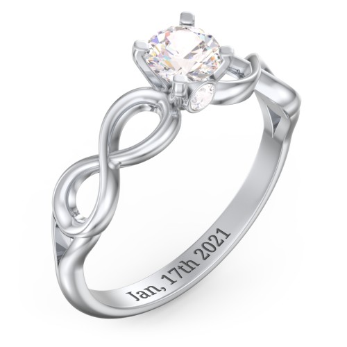 1/2 ct. Round Gemstone Infinity Peek-A-Boo Engagement Ring – Sterling Silver with Cubic Zirconia