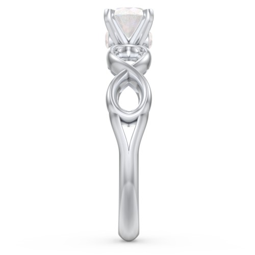 1/2 ct. Round Gemstone Infinity Peek-A-Boo Engagement Ring