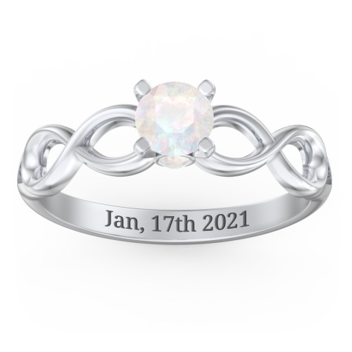 1/2 ct. Round Gemstone Infinity Peek-A-Boo Engagement Ring