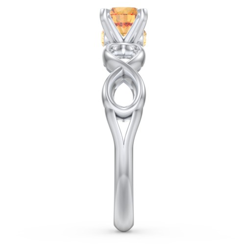 1/2 ct. Round Gemstone Infinity Peek-A-Boo Engagement Ring – Sterling Silver with Citrine