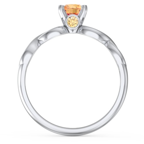 1/2 ct. Round Gemstone Infinity Peek-A-Boo Engagement Ring – Sterling Silver with Citrine