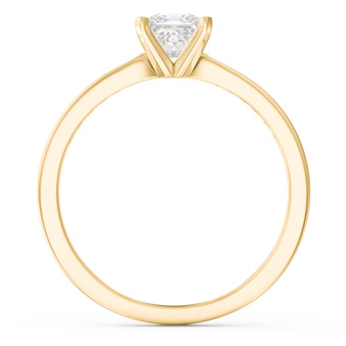 1/2 ct. Princess Gemstone Engagement Ring with Side Accent Stones – 10K Yellow Gold with White Premium Zirconia