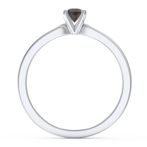 1/4 ct. Round Gemstone Engagement Ring with Side Accent Stones
