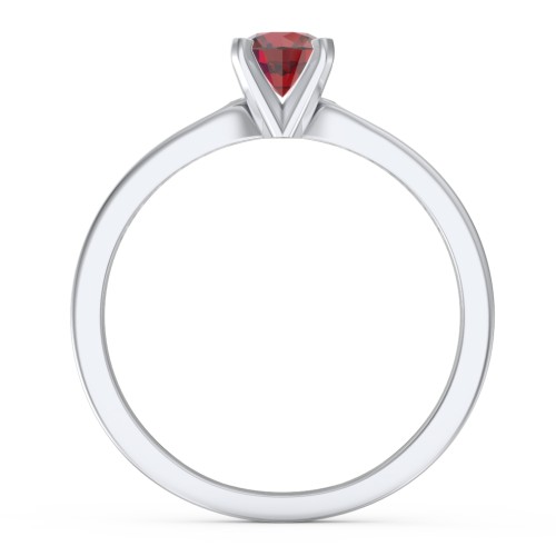 1/2 ct. Round Gemstone Engagement Ring with Side Accent Stones