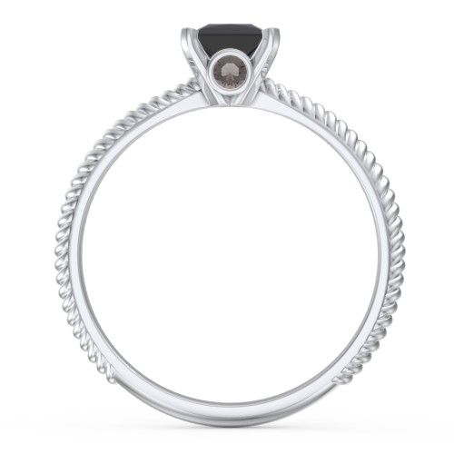 1/2 ct. Princess Gemstone Peek-A-Boo Engagement Ring with Twisted Rope Band