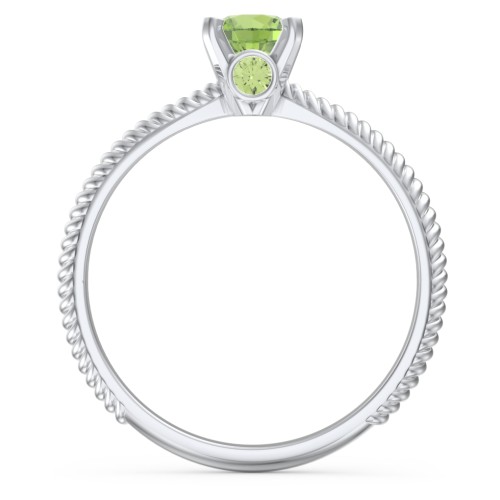 1/2 ct. Round Gemstone Peek-A-Boo Engagement Ring with Twisted Rope Band