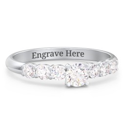 1/4 ct. Round Gemstone Engagement Ring with Side Gemstones