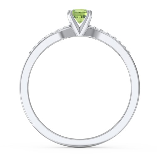 1/4 ct. Round Gemstone Split Engagement Ring with Accents