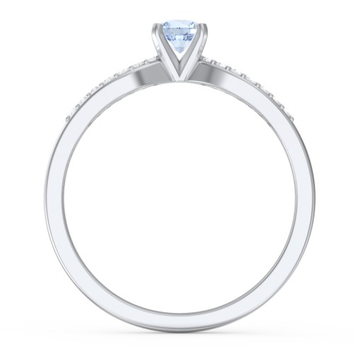 1/4 ct. Round Gemstone Split Engagement Ring with Accents
