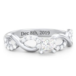 1/4 ct. Princess Gemstone Infinity Engagement Ring with Accent Stones