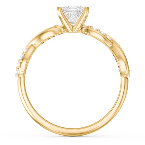 1/2 ct. Princess Gemstone Infinity Engagement Ring with Accent Stones – 10K Yellow Gold with White Premium Zirconia