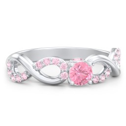 1/4 ct. Round Gemstone Infinity Peek-A-Boo Engagement Ring with Accent Stones