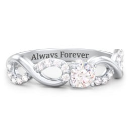 1/4 ct. Round Gemstone Infinity Peek-A-Boo Engagement Ring with Accent Stones